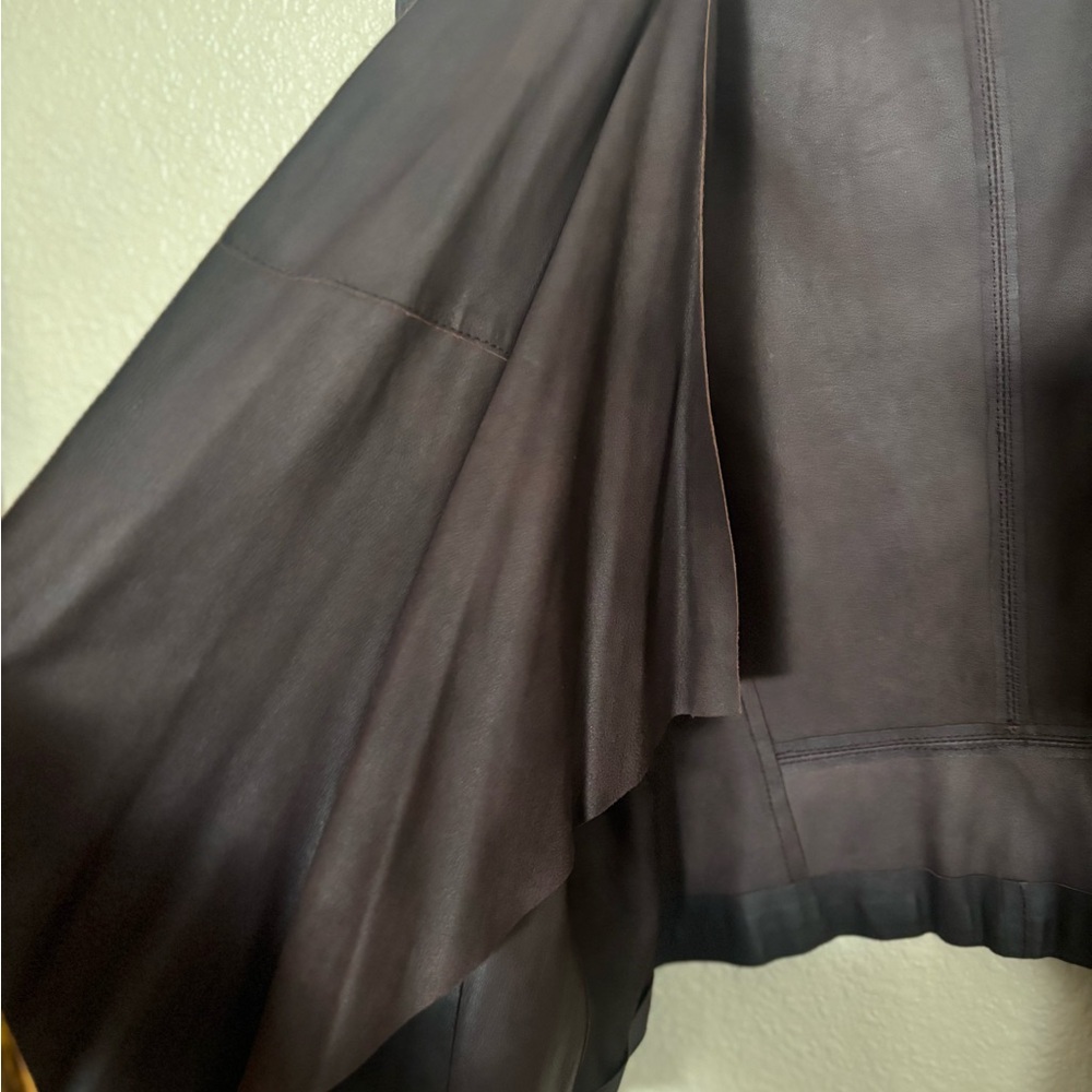 Lamarque Brown Leather Jacket Structured Shoulders - image 4